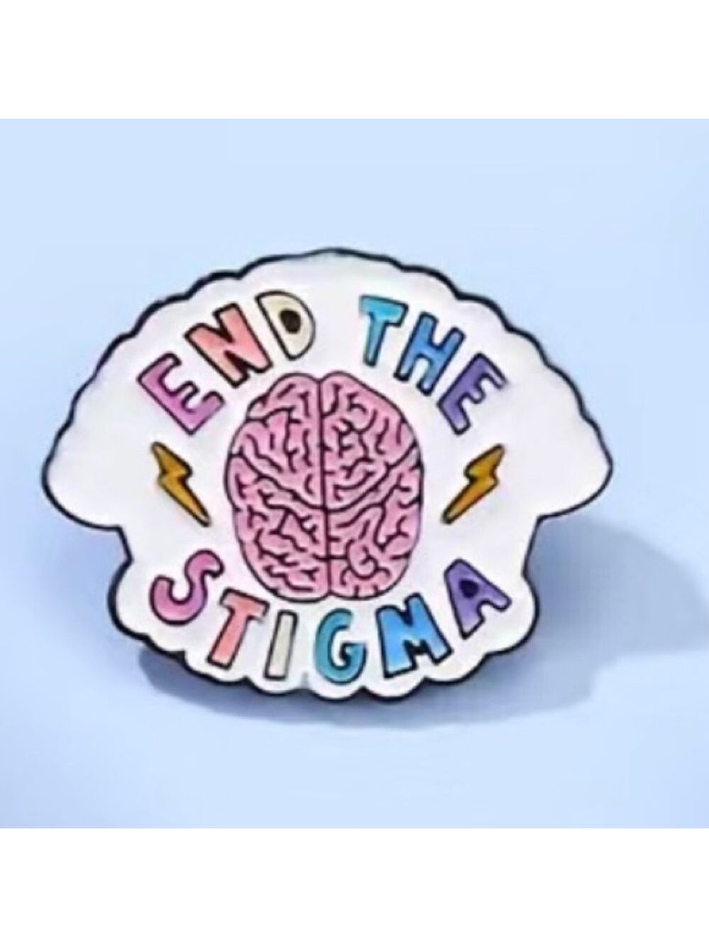 End the Stigma Mental Health colorful enamel cartoon pin lapel brooch - Picture 7 of 14